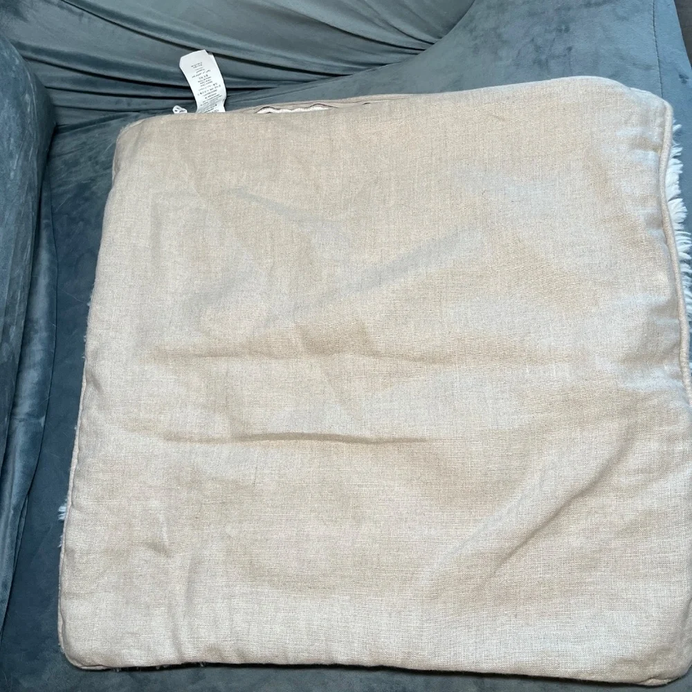HOME Pottery Barn Faux Fur Sherpa Trimmed Pillow Cover (only) 20